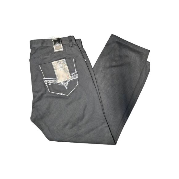 Young Rich & Famous NEW TAGS Black Straight Leg Jeans Men's Size 42 x 31 - Picture 2 of 3